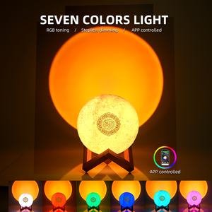 Equantu chaud coucher de soleil lumières coran haut-parleur lune lampe cadeau musulman contrôle de l'application à distance mot par mot lecteur coran - Product Image 4