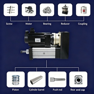 Cylindre <span class=keywords><strong>électrique</strong></span> à vis à billes en alliage d'aluminium à double guidage avec montage sur bride, servomoteur et roulement, indice de protection IP65 <span class=keywords><strong>pour</strong></span> le contrôle de vannes et de portes - Product Image 2