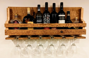 Vente directe usine : Étagère murale <span class=keywords><strong>en</strong></span> <span class=keywords><strong>bois</strong></span> de pin pour bouteilles et verres à vin - Product Image 5