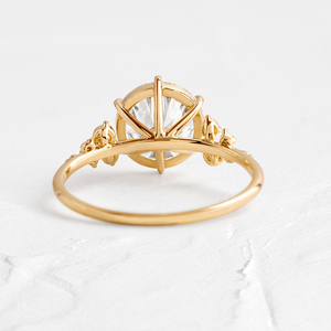 Gemnel Bague de fiançailles pour femme 925 en plaqué or avec diamant rond taillé - Product Image 6