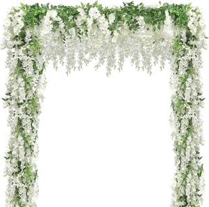 Arco de flores cuadrado para boda, arco de flores con hojas moradas, arco de flores artificiales de seda, decoración para escenario de boda - Product Image 6