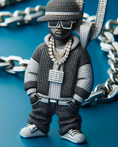 Personalizado 9K-18K oro 3D <span class=keywords><strong>Avatar</strong></span> colgante-CVD helado personalizado, Y2K Metaverse Hip Hop joyería - Product Image 6