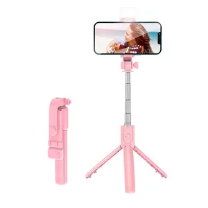 Precio al por mayor ABS Metal Phone Tripod Stand Control remoto 360 Rotación Flexible Selfie Stick