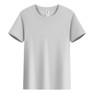 T-shirt blanc en coton à manches courtes, couleur unie, pour les loisirs - Product Image 3