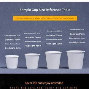 Vasos de café desechables con logo personalizado impreso 1.5OZ 30ml 2.5OZ 50ml 3OZ 80ml 4OZ 100ml Mini vasos de café de papel blanco - Product Image 3