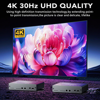 SYONG NUEVO Extensor HDMI USB 4K de 200m (656 pies) sobre IP TCP, compatible con NVR, Loop Out, IR, N a N, HDMI KVM, Transmisor y Receptor Cat6