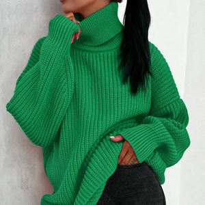 Pull ample chaud et épais Vintage <span class=keywords><strong>col</strong></span> haut décontracté <span class=keywords><strong>col</strong></span> <span class=keywords><strong>roulé</strong></span> pulls pour femmes - Product Image 4