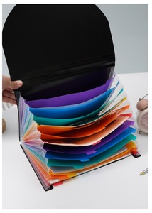 Factory Direct <b>A4</b> Rainbow Layer Accordion <b>File</b> Stand 12-24 Pockets PP Plastic Expandable Organizer - Product Image 1