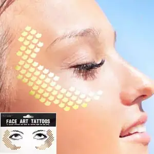 Блестящие золотые фольгированные блестящие временные наклейки Goldleaf для макияжа тела, украшения для лица, временные татуировки для лица на Хэллоуин
