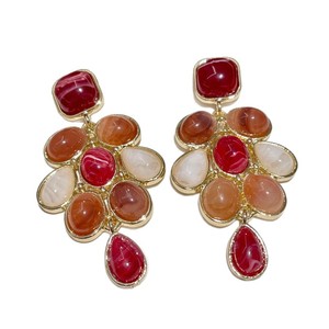Pendientes colgantes vintage chapados en oro antiguo con engaste de bisel para mujer, joyería de fiesta, hechos en China - Product Image 5