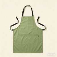 Tablier de travail décontracté haut de gamme en toile de coton avec poches pour hommes et femmes, idéal pour la cuisine, la pâtisserie et la restauration