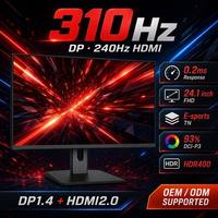 Moniteur Esports 24 pouces 310 Hz 0,2 ms Panneau TN 93% DCI-P3 HDR400 DP1.4 Écran de jeu Prix direct usine