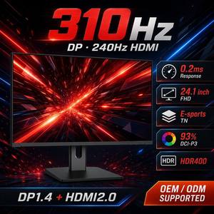 Moniteur Esports 24 pouces 310 Hz 0,2 ms Panneau <span class=keywords><strong>TN</strong></span> <span class=keywords><strong>93</strong></span>% DCI-P3 HDR400 DP1.4 Écran de jeu Prix direct usine - Product Image 1