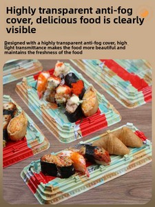 Boîte de 50 emballages haut de gamme jetables anti-buée en PET à couverture étendue pour sashimi, saumon et sushi, de <span class=keywords><strong>la</strong></span> boutique Beacon Tower - Product Image 3