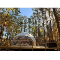 Vente en gros OEM Tente dôme géodésique en PVC 3/5/6/8/12/15/20M, Lodge de glamping de luxe imperméable avec salle de bain intégrée