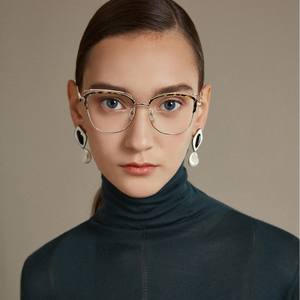 Monture de lunettes en métal Tr90 87322, rectangulaire, monture complète, protection anti-lumière bleue, unisexe - Product Image 1