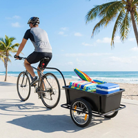 Remorque de vélo à plateforme fermée en acier inoxydable durable pour activités de plein air, grande capacité de charge de 90 L/150 lb pour outils