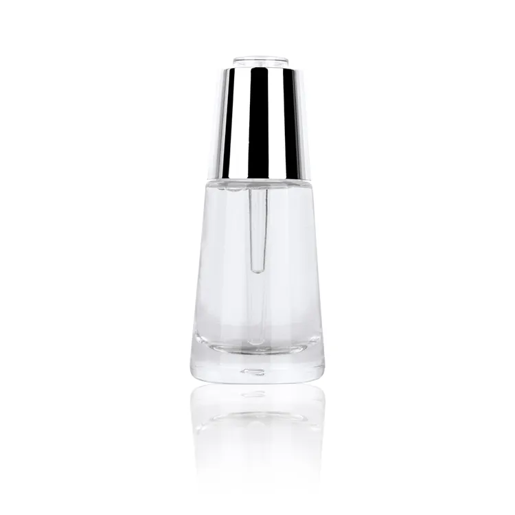 Botella de cristal transparente con gotero para loción, botella de vidrio con gotero, embalaje de 20, 30, 50g, 40, 80, 100, 120 ml, 1 y 4 oz