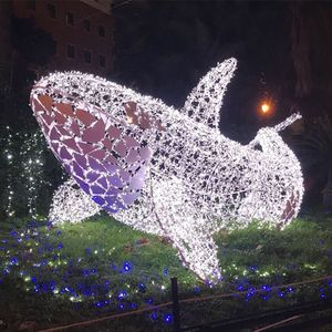 3D Outdoor Led Animal Figure Sculptures Dolphin <strong>Tiger</strong> and Bear <strong>Motif</strong> Lights for Christmas Decoration - Product Image 3