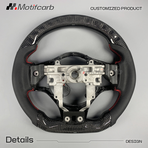 Volante de fibra de carbono con luces LED personalizadas para Mitsubishi Lancer Evolution X GSR MR X Final Edition 2008-2016, con empuñaduras negras. - Product Image 5