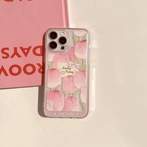Cover posteriore mobile all'ingrosso per <span class=keywords><strong>iphone</strong></span> morbido 11 12 <span class=keywords><strong>13</strong></span> 15 custodia <span class=keywords><strong>rosa</strong></span> tulip TPU i phone 14 pro max per ragazze - Product Image 5