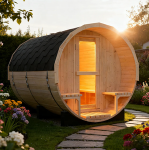 공장 가격 견고한 목재 실내/실외 배럴 사우나 현대적 디자인 캐빈 전통적인 2-6인용 - Product Image 5