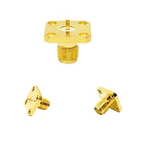Connecteur microstrip coaxial RF à 4 trous, panneau à bride, 12,5 mm, femelle SMA, prix d'usine, en stock