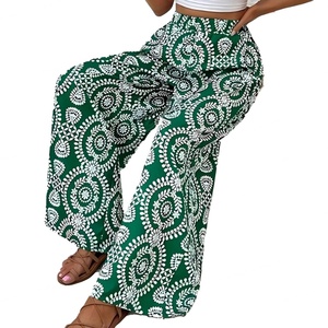 Pantalones Anchos Estampados de Cintura Alta para Mujer, Estilo Bohemio Informal, Inspirado en el Hip Hop, Venta al Por Mayor, Personalizados, OEM, Alta Calidad - Product Image 5