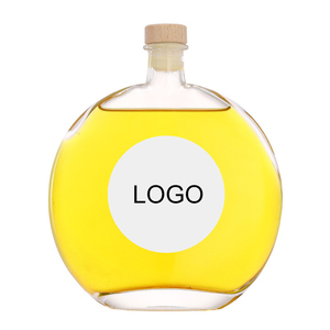 Logo personnalisé 250ML 500ML Bouteilles en verre vides rondes et plates pour whisky blanc spiritueux fruits vin tequila et brandy - Product Image 5