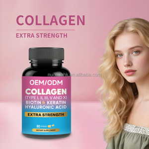 Capsules de collagène OEM ODM de types I, II, III, V, X avec biotine, kératine, acide hyaluronique, extra forte, 90 capsules, complément alimentaire - Product Image 5
