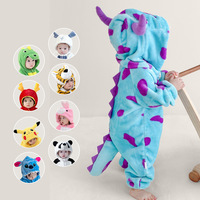 Ropa de Bebé, Monos de Animales de Dibujos Animados en 3D, Traje de Felpa con Doble Cremallera para Niños Pequeños, Disfraz de Halloween, Venta al Por Mayor, Unisex