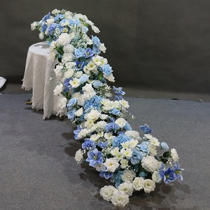 Camino de Mesa Floral Colorido para Boda con Hojas Verdes, Arreglo Floral para Boda, Suministros Florales - Product Image 5