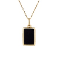 Colliers pendentifs géométriques rectangulaires en argent 925 plaqué or, forme de coquille, émail noir, pour femmes, Milskye New