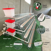 Nouvelle cage à poulets de type A en acier galvanisé à 3/4 niveaux, poulailler d'élevage robuste pour l'équipement agricole de ponte, capacité 128 poulets U