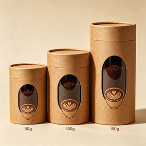 Custom Food Grade Recycled Cardboard Cylinder Loose Leaf Tea Coffee Packaging <b>Box</b> <b>Round</b> Moisture-proof Kraft Paper Tube - Product Image 3