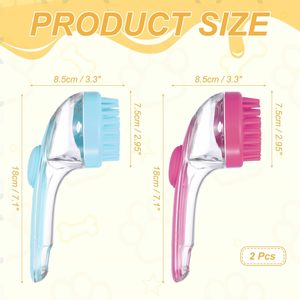 Spazzola 2 in 1 in Morbido Silicone TPR per Cani, per <span class=keywords><strong>Shampoo</strong></span> e Bagno, Massaggiante, con Anello per Creare Bolle - Product Image 2