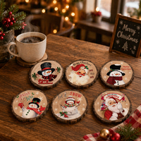 Sous-verres en céramique personnalisés de Noël en gros, avec base en liège, vierges pour sublimation, pour tasses et gobelets