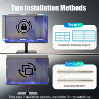 Filtre de confidentialité double face mat et brillant pour moniteur de bureau 24 pouces 16:10, anti-espionnage, anti-reflets, anti-rayures, film bloquant la lumière bleue