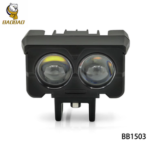 Feux de brouillard LED mini bicolores blanc-jaune en aluminium à 2 <span class=keywords><strong>yeux</strong></span> pour motos Honda <span class=keywords><strong>CD</strong></span> 70, ampoule de phare - Product Image 4