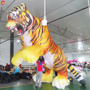 Tigre gonflable personnalisé de 5 m de haut, accrocheur, en nylon, avec souffleur d'air pour une exposition spectaculaire du Nouvel An - Product Image 6
