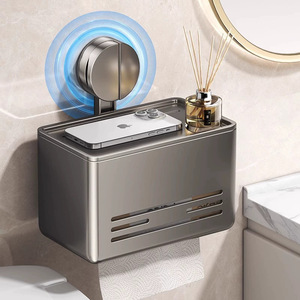 Gao Wenhai Dispensador de Papel Rectangular con Succión, Gris Pólvora, Ahorro de Espacio, Almacenamiento para Baño, Montaje en Esquina - Product Image 4