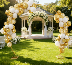 Arco de Balões Dourados de 2,4m X 2,9m para Casamento, Chá de Bebê, Aniversário, Decorações de Fundo para Fotos com Suporte Metálico - Product Image 4