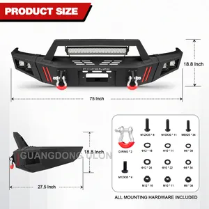 Parachoques Delantero de Alta Calidad para Camioneta F-150, Barra de Parachoques Delantero de Ancho Completo con Soporte para Cabrestante, Compatible con Camioneta Ford <span class=keywords><strong>F150</strong></span> 2009-2014 - Product Image 5