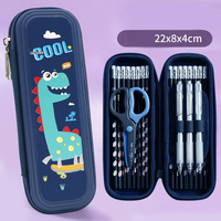 Trousse à crayons double couche mignonne pour enfants, motif dessin animé