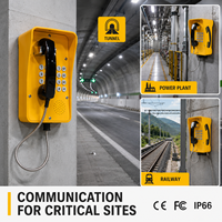 Teléfono de Pared con Teclado Completo, Resistente a la Intemperie IP66, con Baliza de Advertencia y Opciones de Altavoz Externo para Telefonía Industrial Ferroviaria