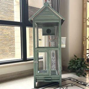 Grote houten vogelhuisje/burgruimte voor buiten met weerbestendige nestkast - voor papegaaien, myna's, duiven, parkieten - Product Image 3