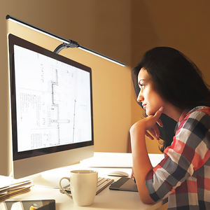 Lámpara de escritorio de temperatura de doble cabezal, protección ocular que cambia de Color, lámpara de mesa LED plegable, Interruptor táctil para lectura, Oficina de Aprendizaje - Product Image 2