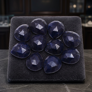 พลอยไพลินธรรมชาติ ขนาด 6x8 มม. ถึง 20x15 มม. รูปทรงหยดน้ำ/ทรงกุหลาบ ขัดเงาสูง สีน้ำเงิน สำหรับทำเครื่องประดับ พลอยเม็ดเดี่ยว - Product Image 3
