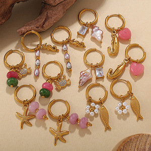 Pendientes de Acero Inoxidable Chapados en Oro con Dijes de Estrella Irregular, Estilo Europeo Americano, para Mujer, Joyería de Regalo - Product Image 3