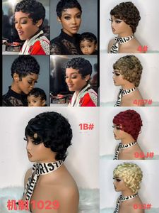 Promotion Letsfly Cheap Wholesales 7$ Full machine <b>Wigs</b> Short Pixie Cut <b>Wigs</b> Natural Human Hair 613# Cheap <b>Wigs</b> <b>Grey</b> - Product Image 2